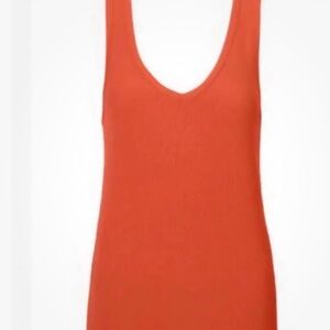 CAbi Women's Bright Orange Scoop Neck BUSY Tank #5935 Medium M NWOT